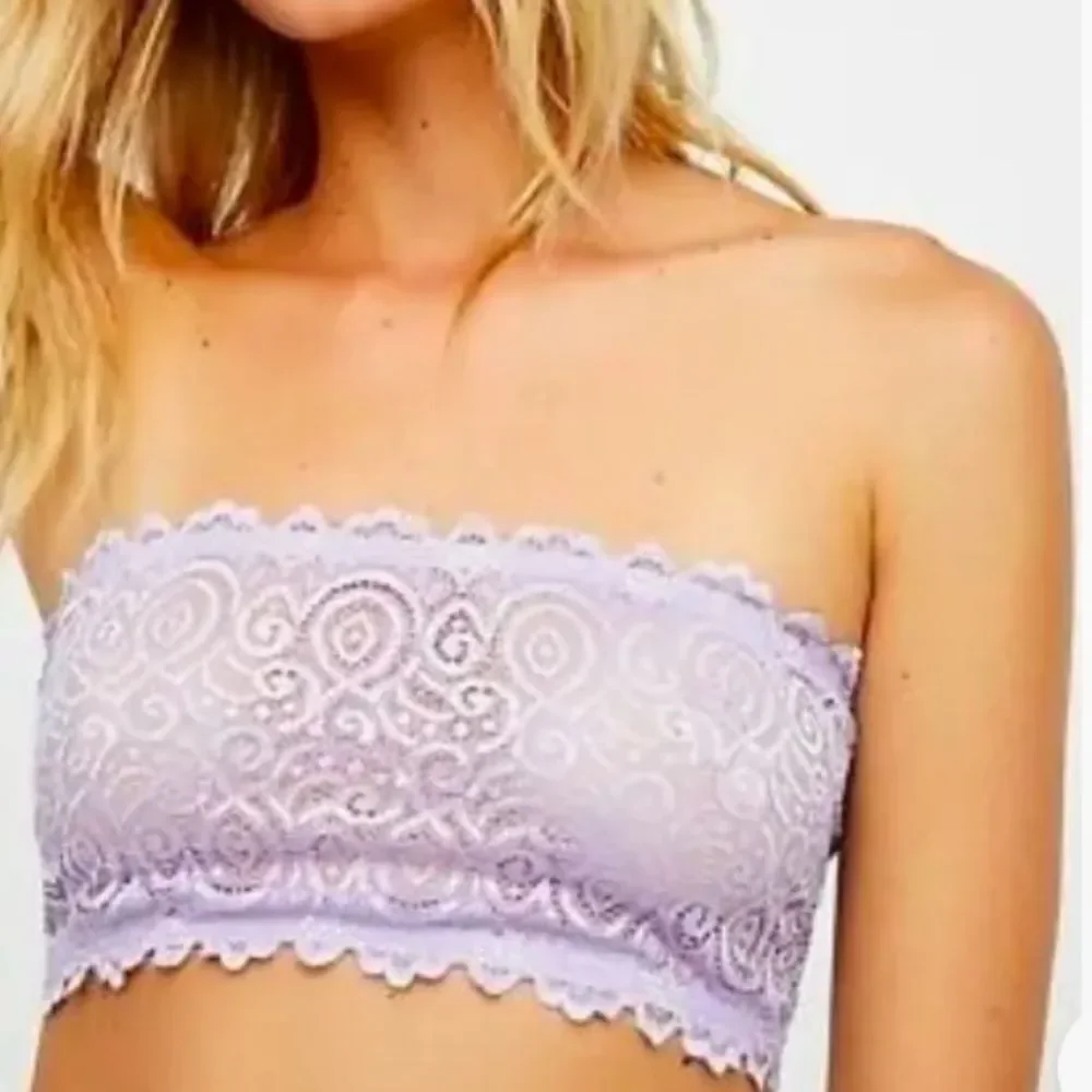 NWOT Free People Intimately Lace Bandeau Bralette XS/S Light Purple Romantic
